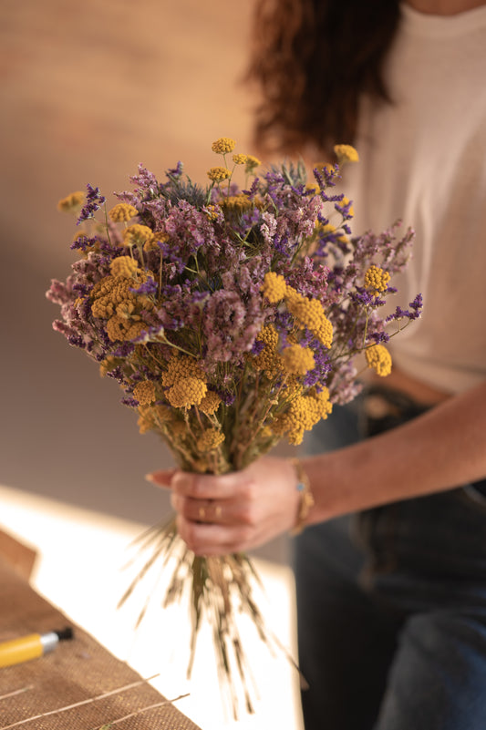 Bouquet violet et jaune - Élégance